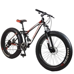 CHHD Fat Tyre Bike CHHD Mountain Bike Downhill Mtb Bicycle / Bycicle Mountain Bicycle Bike, Aluminium Alloy Frame 21 Speed 26"*4.0 Fat Tire Mountain Bicycle Fat Bike, Red, 26