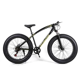 TOPYL Fat Tyre Bike Double Disc Brake Fat Tire Mountain Bicycle, 26 Inch Mountain Bikes Bicycle, Mountain Bike For Teens Adults Men Women Black 26", 27-speed