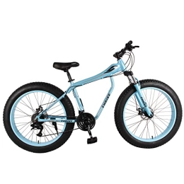 2022 Fat Tyre Bike Fat Tire Bike For Mountain / snow / road, 26-Inch Wheels, 21-Speed, Aluminum Frame Bike 10 Old Girl 24 Inch (Blue, 152 * 82 * 29CM)