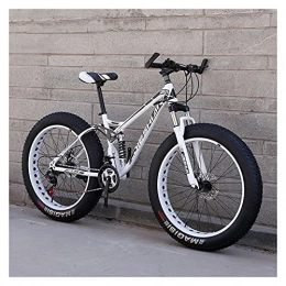 LHQ-HQ Fat Tyre Bike LHQ-HQ 24" Wheel Fat Tire Mountain Bike 4" Wide Tires 21 Speed Adult Bike Dual-Suspension Dual Disc Brake Bicycle for Teen, A