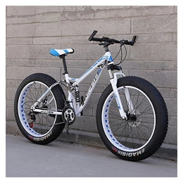 LHQ-HQ Fat Tyre Bike LHQ-HQ 26" Wheel Fat Tire Mountain Bike 4" Wide Tires 21 Speed Dual Disc Brake Dual-Suspension Adult Bike for Height 5.2-6.4Ft, B