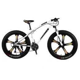 LILIS Fat Tyre Bike LILIS Mountain Bike Folding Bike Bicycle MTB Adult Big Tire Beach Snowmobile Bicycles Mountain Bike For Men And Women 26IN Wheels Adjustable Speed Double Disc Brake (Color : White, Size : 21 speed)