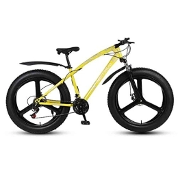 LILIS Fat Tyre Bike LILIS Mountain Bike Folding Bike Bicycle MTB Adult Mountain Bikes Beach Bike Snowmobile Bicycles For Men And Women 26IN Wheels Double Disc Brake (Color : Yellow, Size : 21 speed)