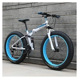 LILIS Fat Tyre Bike LILIS Mountain Bike Folding Bike Fat Tire Bike Folding Bicycle Adult Road Bikes Beach Snowmobile Bicycles For Men Women (Color : Blue, Size : 24in)