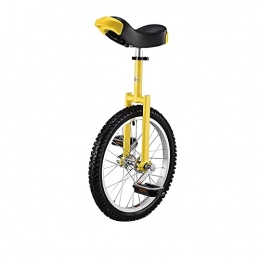 YYLL Fahrräder Gelbes einstellbares Einrad für Kinder / Erwachsene, Bilanzübungs-Spaß-Fahrradfitness, mit Einrad-Stand, 16 / 18 / 20 / 24 Zoll, Ladung 150kg (Color : Yellow, Size : 18 inch)
