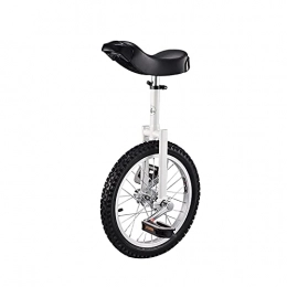 YYLL Fahrräder YYLL Weiß einstellbares Einrad für Kinder / Erwachsene, Bilanzübungs-Spaß-Fahrradfitness, mit Einrad-Stand, 16 / 18 / 20 Zoll, Last 150kg (Color : White, Size : 16 inch)