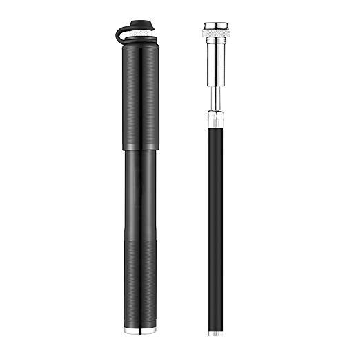 Bike Pump : Commuter Bike Pump Multifunctional Riding Equipment Portable Mini High Pressure Bicycle Pump Easy to Use (Color : Black Size : 215mm)