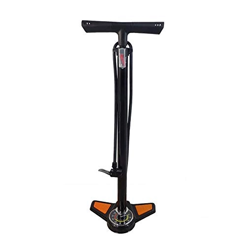 Bike Pump : Frame Mounted Pumps Bicycle Riding Equipment Household Floor-standing Pump With Barometer Portable Easy To Use (Color : Black, Size : 640mm)