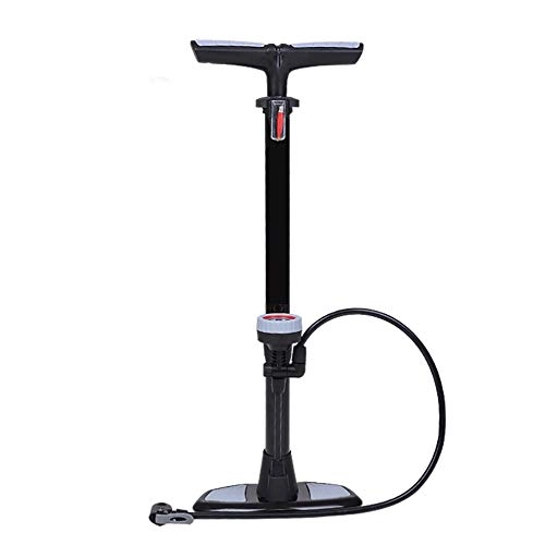 Bike Pump : Frame Mounted Pumps Riding Equipment Upright Bicycle Pump With Barometer Is Light And Convenient To Carry Riding Equipment Easy To Use (Color : Black, Size : 640mm)