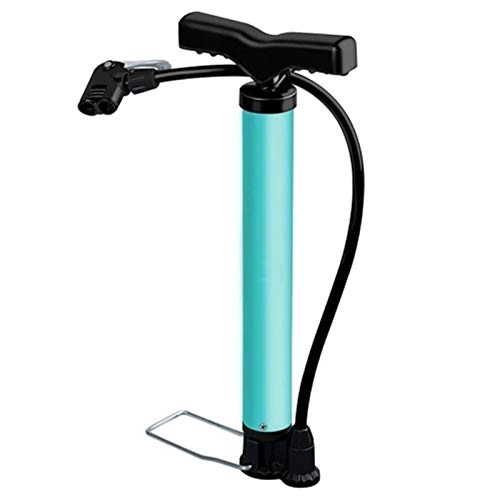 Bike Pump : Goodvk Bike Pump Seamless Metal Barrel Body 120PSI Steel Turquoise Cycling Pump Reliable and Durable (Color : Blue, Size : ONE SIZE)