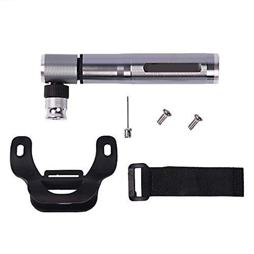 Bike Pump : Jklt Bike Pump Portable High Pressure Mini Bicycle Manual Pump for Road Bicycle Lightweight Manual air Pump Inflation Device Easy to Operate and Carry (Color : Silver, Size : 13x2.2cm)