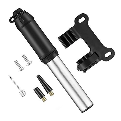 Bike Pump : Jklt Bike Pump Portable Telescopic air Tube Bicycle air Pump with Mounting kit High Pressure Bicycle air Pump Tire Repair tool Easy to Operate and Carry (Color : Silver, Size : 18cm)