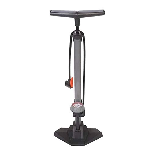 Bike Pump : LiChaoWen Portable Bicycle Tire Air Pump Bicycle Floor Air Pump With 170PSI Gauge High Pressure Bike Tire Inflator (Color : Grey, Size : ONE SIZE)