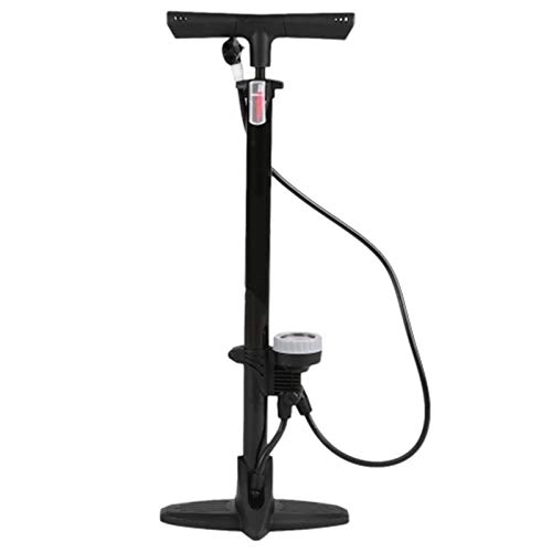 Bike Pump : LiChaoWen Portable Bicycle Tire Air Pump Twin Design Bicycle Floor Pump Tire Inflator (Color : Black, Size : One size)