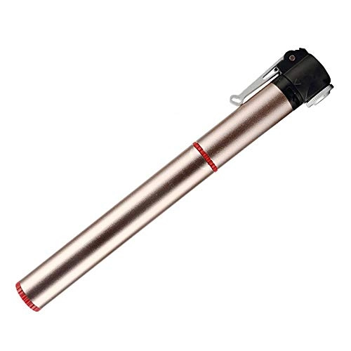 Bike Pump : ReedG Frame Mounted Pumps Football Air Pump With Fixed Bracket for Easy Carrying Small Bike Pump Basketball Easy To Use (Color : Gold, Size : 210mm)