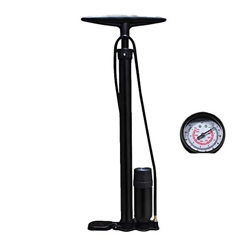 Bike Pump : YaGFeng Bike Pump Standing Pressure Bike Pump Valve 100 PSI Pressure Gauge Belt F (Color : Black, Size : 60cm)