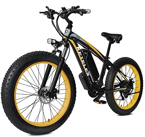 Bici elettriches : 26" Bicicletta Elettrica E-Bike, E-Mountain Bike con 48V 17.5Ah Li-Batteria, Bici Elettrica Bike con 4.0 Fat Tire per Adulto Uomo e Donna, Shimano a 21 marce