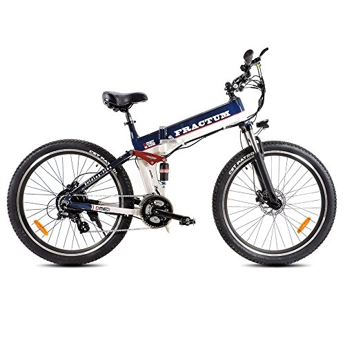 Bici elettriches : Bicicletta Elettrica Pieghevole a Pedalata Assisita 27, 5 500W DME Bike Fractum V2.1 Blu