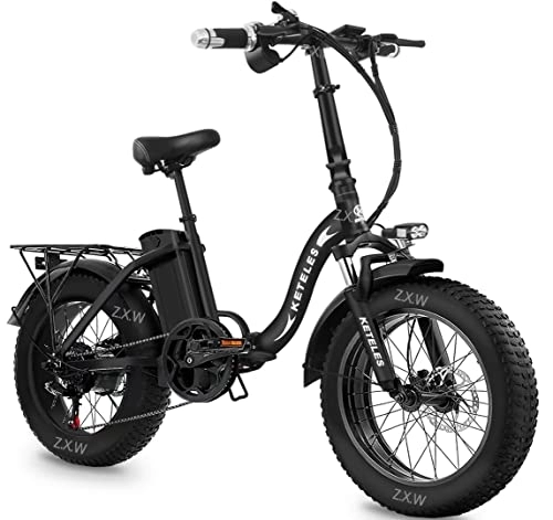 Bici elettriches : Bicicletta Elettrica Pieghevole, City E-bike con Batteria Rimovibile da 48V18A, Hydraulic Disc Brake, 20 x 4, 0 Pollici Fat Tire, Shimano 7 marce, per Adulto Uomo e Donna (KF9 18A)