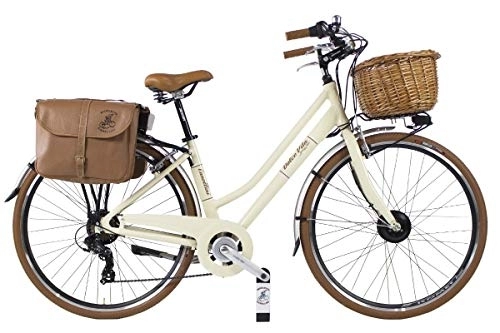 Bici elettriches : Canellini E-Bike Dolce Vita by Bici Elettrica Citybike Retro Vintage Donna Panna 46
