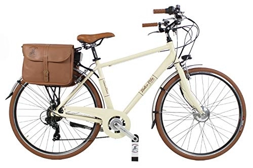 Bici elettriches : Canellini E Bike Dolce Vita by Pedalata assistita Bicicletta Elettrica EBIKE E-Bike Bici Citybike CTB Uomo Vintage Retro Alluminio Panna