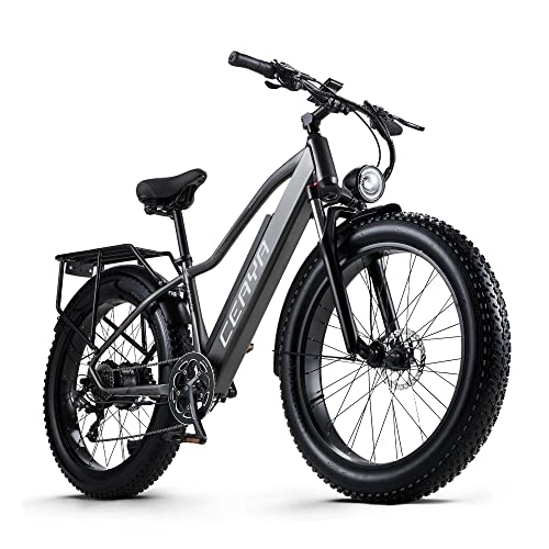 Bici elettriches : CEAYA Bici Elettriche, Bici Elettrica per Adulti Mountain E-Bike Fat Tire 26 Pollici con Batteria Staccabile 48V20AH, Shimano 8 Velocità