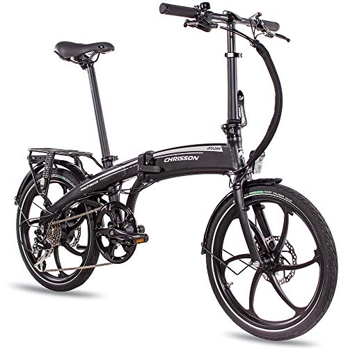 Bici elettriches : CHRISSON - Bicicletta elettrica pieghevole eFolder da 20 pollici, con motore Aikema da 250 W, 36 V, 30 Nm, bicicletta pieghevole per uomo e donna, pratica bicicletta elettrica pieghevole