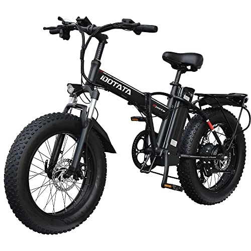 Bici elettriches : DEEPOWER Bici elettrica G20L per adulti, 20" x 4.0 Fat Tyre, Motore 250W, Ebike pieghevole, Batteria rimovibile 48V 12.8Ah, ingranaggi a 7 velocità, forcella ammortizzata bloccabile, MTB