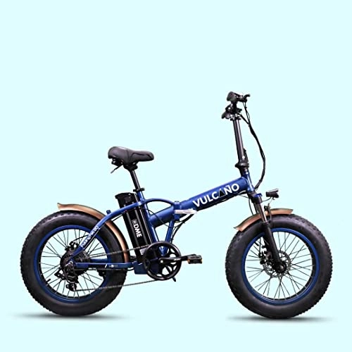 Bici elettriches : DME Bike, Vulcano S-Type, (Blu) Bicicletta Fat-Bike Elettrica Pieghevole a Pedalata Assistita 20" 250W 36V. Sella in gel memory e ribaltabile, chiusure top-Security e Telaio resistente