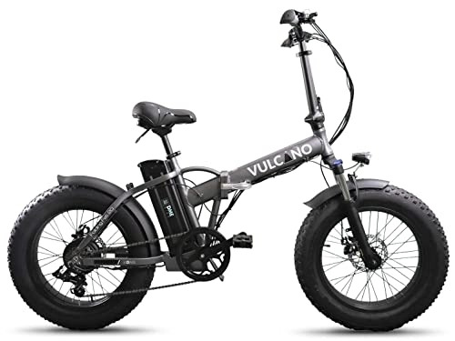 Bici elettriches : DME BIKE, Vulcano S-Type, (Grigio) Bicicletta Fat-Bike Elettrica Pieghevole a Pedalata Assistita 20" 250W 36V
