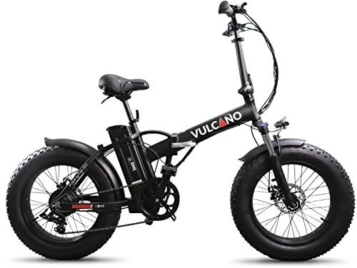 Bici elettriches : DME Bike, Vulcano S-Type, (Nero) Bicicletta Fat-Bike Elettrica Pieghevole a Pedalata Assistita 20" 250W 36V. Sella in gel memory e ribaltabile, chiusure top-Security e Telaio resistente in alluminio