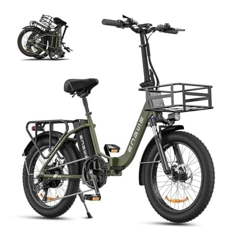 Bici elettriches : ENGWE Bici Elettrica Pieghevole, 20" Fat Tire 7 Velocità Bicicletta Elettrica da 15.6Ah Batteria Rimovibile, Autonomia di 50-140 km E-bike