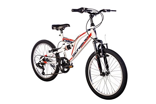 Bici elettriches : F.lli Schiano Rider Power 18V Bicicletta Biammortizzata, Bianco / Rosso, 26"