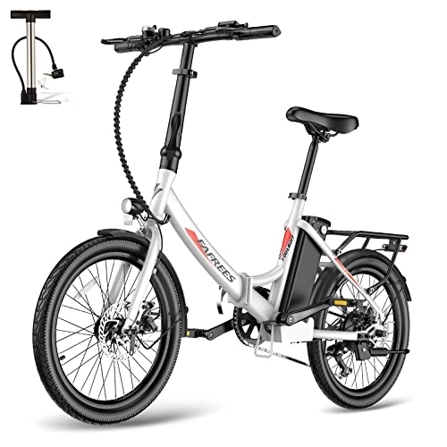 Bici elettriches : Fafrees F20 Light Bicicletta elettrica pieghevole da 20 pollici, bici elettrica da uomo 36 V 14, 5 AH, bici da 250 W 120 kg, Ebike da donna max. 25 km / h, Shimano 7S, bicicletta pieghevole (Bianco)