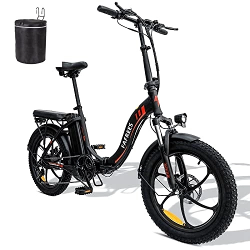 Bici elettriches : Fafrees F20 [Ufficiale] Pieghevole E Bike Fatbike con batteria da 36 V 16 AH, bicicletta elettrica da donna 20 pollici, 250 W, 25 km / h, Shimano 7S, Nero