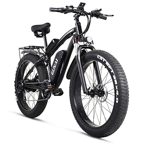 Bici elettriches : GUNAI Bici Elettrica Uomo Bicicletta Elettrica Uomo 48V 17AH Ebike 26" 4.0 Fat Bike Elettrica, 21 Velocità