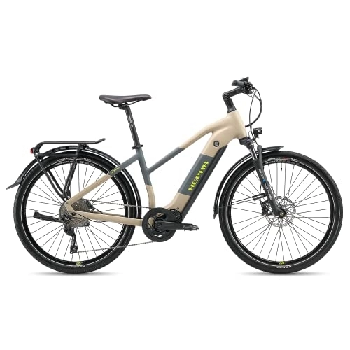 Bici elettriches : HEPHA Trekking 7, E-Bike Unisex-Adulto, Sabbia, 46
