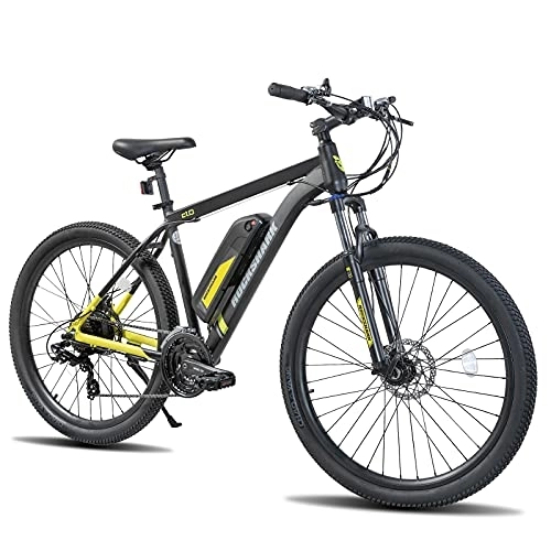 Bici elettriches : HILAND Rockshark - Bicicletta elettrica da 26 / 27, 5 / 29", per uomo e donna, con cambio Shimano a 21 marce, motore posteriore e batteria al litio da 36 V, 10, 4 Ah