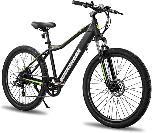 Bici elettriches : HILAND Rockshark, bicicletta elettrica da 27, 5", bicicletta elettrica per adulti, con batteria rimovibile, 10, 4 Ah, cambio Shimano a 7 marce