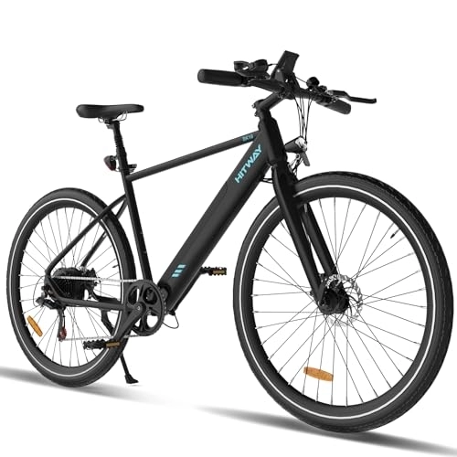 Bici elettriches : HITWAY Bicicletta Elettrica, Adulti Mountain Bike Elettrico, Bicicletta elettrica da 700C, E-bike da pendolarismo con batteria rimovibile da 36V12AH, 7 Velocità, 40-80km