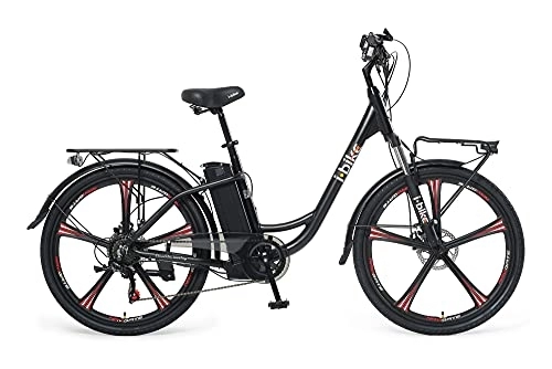 Bici elettriches : i-Bike City ePlus ITA99, Bicicletta elettrica a pedalata assistita Unisex Adulto, ruote da 26 pollici, Nero, Taglia unica
