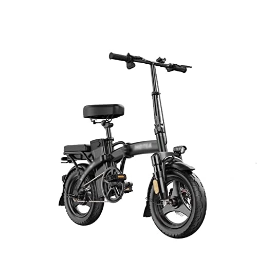 Bici elettriches : IEASEddzxc Electric Bicycle 14 Inch Folding Electric Bicycle Aluminum Alloy Ultra-light Portable Battery Lithium Battery Double Shock Absorption E Bike