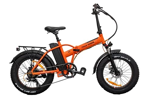 Bici elettriches : Italia Power E- Bike, Bicicletta elettrica Pieghevole Unisex Adulto, Arancio, M