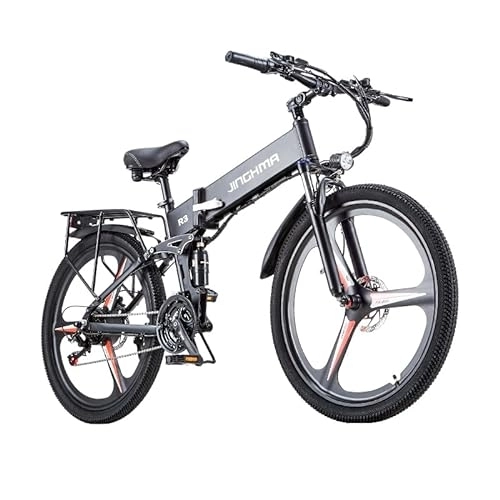 Bici elettriches : KETELES Bicicletta pieghevole bicicletta elettrica mozzo integrato Ebike 48v 12.8ah batteria al litio 26 pollici pneumatici adulti 26 pollici e bici  (2 batterie)