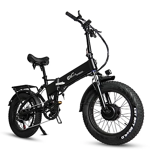 Bici elettriches : Kinsella Bici elettrica pieghevole con pneumatici grassi a doppio motore | CMACEWHEEL RX20 Max 17Ah, freno a disco.