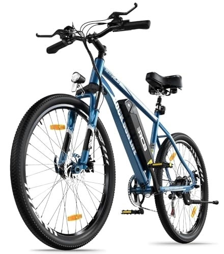 Bici elettriches : RCB Bicicletta elettrica per adulti fino a 90km (effetto ambientale), RK15 E-Bike per pendolari Pneumatici da 26 "resistenti all'usura e sospensioni anteriori ammortizzanti 7-velocità