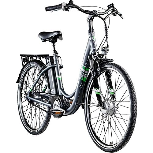 Bici elettriches : ZÜNDAPP E Bicicletta elettrica da donna 26" Pedelec Green 3.7 City Bike bicicletta elettrica (antracite, 46 cm)
