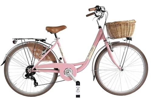 Biciclette da città : Bicicletta donna venere dolce vita 26" shimano ctb citybike city bici da città (Rosa)