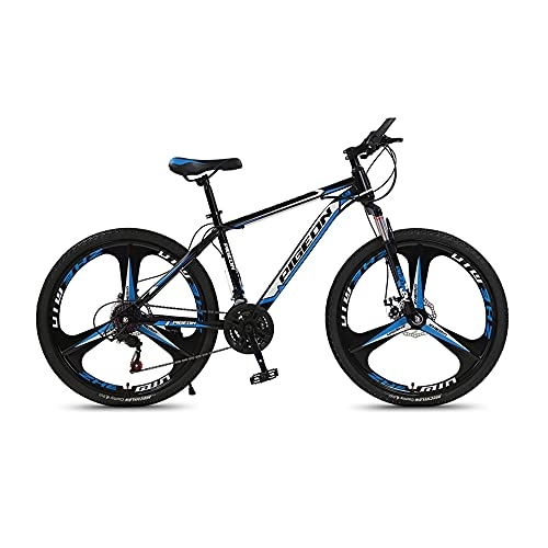 Mountain Bike : Bicicletta, ammortizzatore con doppio freno a disco Mountain Bike, bicicletta da 26 pollici a 27 velocità, per adulti e adolescenti, adatta a vari terreni, telaio in acciaio ad alto tenore di car
