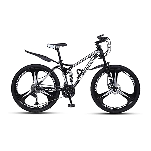 Mountain Bike : Bicicletta, mountain bike 24 / 26", bicicletta fuoristrada a 27 velocità, con sedile regolabile e telaio in acciaio ad alto tenore di carbonio, per adulti e adolescenti, doppio freno a disco / C